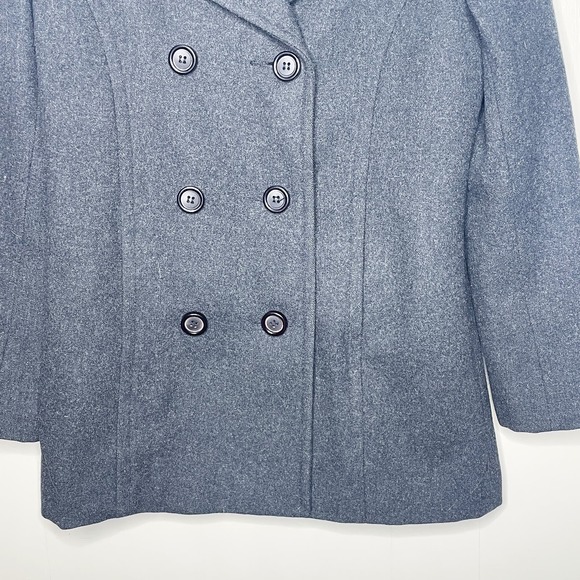 Jason Kole 100% Wool Gray Double Breasted Peacoat Jacket Women's Size Small - Picture 5 of 7